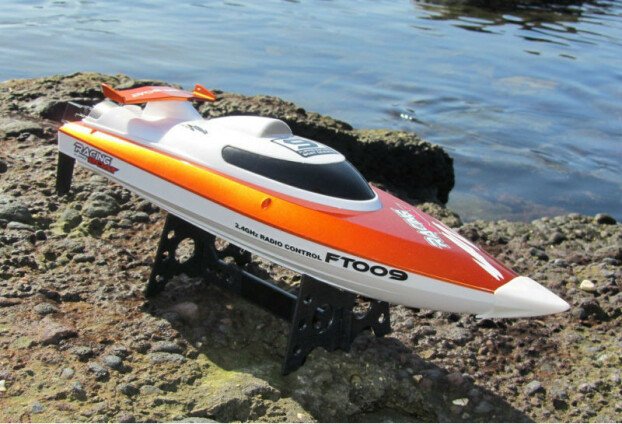 Barca cu telecomanda iUni FT009 Top Speed Racing Flipped Boat, Portocaliu